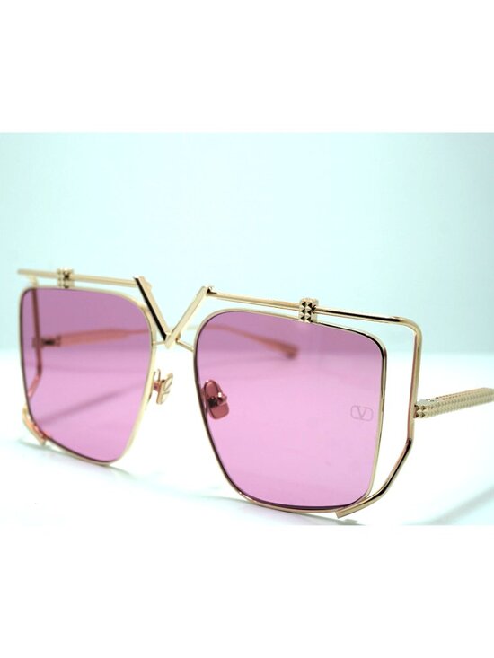 VALENTINO V-LIGHT VLS-116C-59 /GLD/CAT 1 Gold Titanium Sunglasses Italy main image 2
